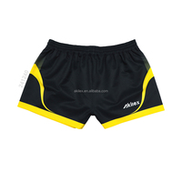 Akilex celana pendek Rugby kustom Jersey Sublim bercetak Digital kuning dan hitam bernapas