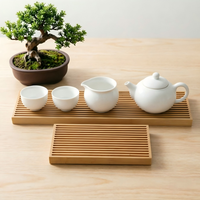 Massief houten theeblad Premium Japanse minimalistische fruitplank Wateropslag Drainagepallet Theeservies Serveerschaal