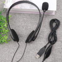 Casque stéréo filaire USB d'usine de Shenzhen, écouteurs de bureau avec microphone pour centre d'appels, casque serre-tête