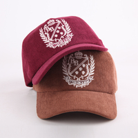 Casquette Dad Hat Unisexe en Corduroy Brodé Personnalisable avec Logo, Style Vintage, 5 Panneaux, Souple et Non Structurée, pour Streetwear