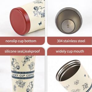 New Design 12oz Leak-Proof Stainless Steel Vacuum Tumbler Insulated Double Wall Travel Coffee Mug <b>Smart</b> Temperature Lid Kitchen - Product Image 5
