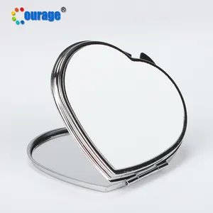 Espelho compacto de bolso para maquiagem, espelho de subolso em forma de coração M-6