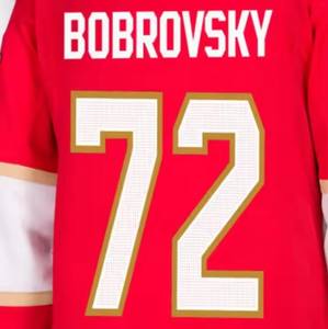 高品质佛罗里达谢尔盖·博布罗夫斯基红色最佳质量缝制曲棍球运动衫 - Product Image 1