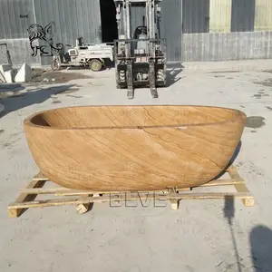 BLVE Customized Hotel House Decorative Freestanding Adult Bathroom Stone Bathtub Wood Sandstone Marble Bathtub