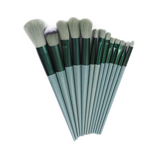 13-Piece Green Makeup <b>Brush</b> Set Synthetic Bristle Portable Blush Eyeshadow Complete Tool Set - Product Image 5