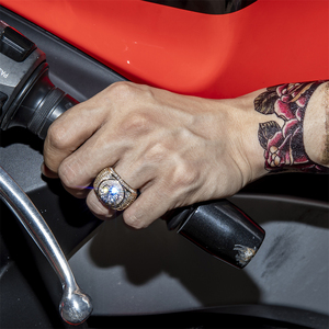 UK <span class=keywords><strong>Grime</strong></span> Culture Anillos inspirados Hip-hop Nuevo cobre con incrustaciones de circón Anillo de hombre Anillo de circón completo para hombre Rapero - Product Image 2