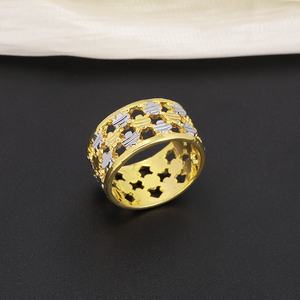 Anillo de Boda para Hombre Jxx de Alta Calidad, Chapado en Oro de 24K, Estilo Clásico de Dos Tonos, Joyería al por Mayor Hecha de Latón - Product Image 2
