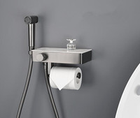 Offre Spéciale : Ensemble de Douche WC en Laiton Chaud/Froid avec Douchette Bidet Portable, Kit de Douche Shattaf et Support de Papier Toilette