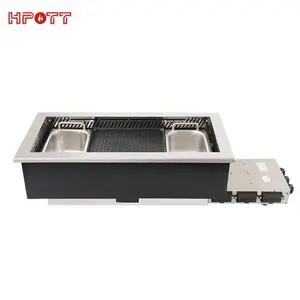 Gas type hot pot with grill commercial cooker for restaurant use