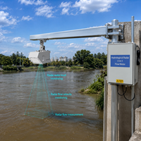 Radar de Flujo de Agua 3 en 1 Ecológico para Canales de Drenaje, Ríos e Irrigación, Sensor de Nivel y Velocidad del Agua