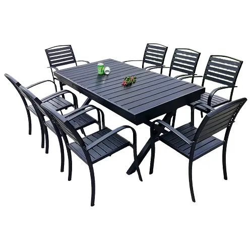 Gartenfurniture Restaurant-Tisch- und Stuhlset Outdoor-Set für 8 Outdoor-Bar-Tische und Stühle Bar Outdoor-Tisch