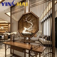 Paravent octogonal artistique en acier inoxydable de style chinois, personnalisé par YINGHAI, pour salle de thé, villa, hall d'entrée
