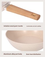 Ensemble d'ustensiles de cuisson antiadhésifs à poignée amovible, comprenant une poêle à fond plat, un wok et une marmite, pour cuisinières à gaz et à induction