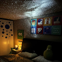 Projecteur d'étoiles Aurora intelligent avec activation vocale par bouton, USB, abat-jour blanc cassé, interrupteur de design DIY pour chambre à coucher, pour usage domestique