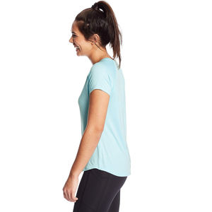 Camisetas multicolores de alta calidad para mujer, camiseta transpirable de poliéster ajustada de manga corta con cuello redondo, disponible a precios baratos - Product Image 2