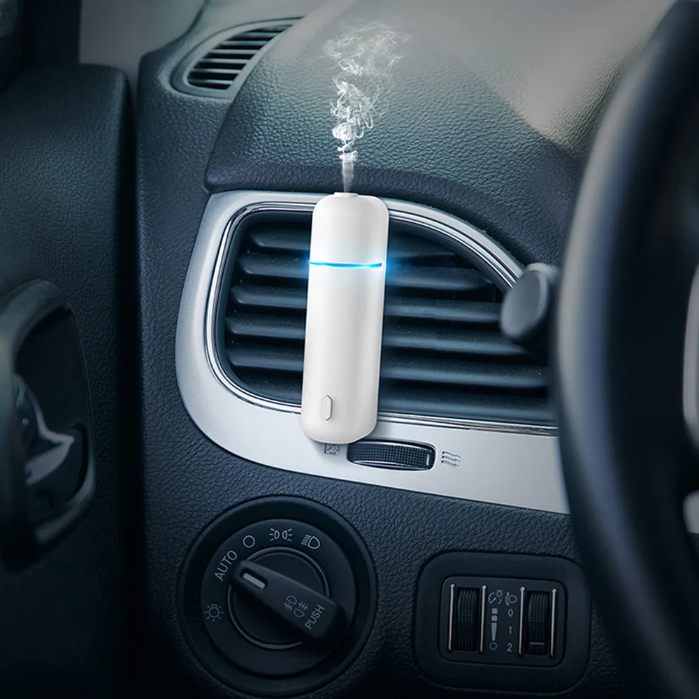 Scenta Elektrische Ultrasone Waterloze Auto Aroma Etherische Olie Diffuser,Custom Usb Oplaadbare Auto Luchtgeurverspreider Machine