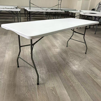 Table pliante en plastique d'extérieur, mobilier d'extérieur moderne, table pliante en plastique HDPE, table rectangulaire pliante