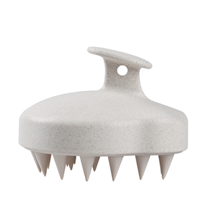 New Design Customized Logo Shampoo <b>Brush</b> Scrubber Silicone Wheat Straw Hair <b>Scalp</b> Massager <b>Brush</b> - Product Image 1