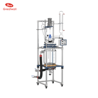Réacteur à double enveloppe en verre Greatwall 20L, grande capacité, transparent, pour fermentation biologique, 110V-240V