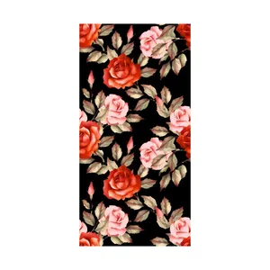 Brand New Polyester 85g/m 3D digital printing rose blackout fleece curtain fabric for room