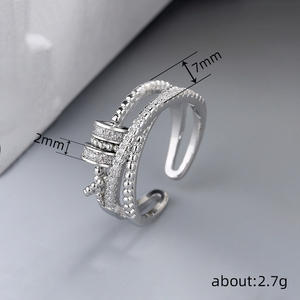 Anelli da Donna alla Moda T0583 con Sfera a Sbalzo e Zirconia Cubica, Gioielli da Festa, Tonalità Oro Rosa e Argento - Product Image 5