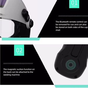自動調光式Bluetoothリモコンフリップトップ溶接ヘルメット研削付き保護フェイスシールド - Product Image 6