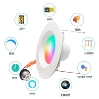 Éxito de Ventas Transfronterizo, Regulable, Ajuste de Color, Control por Voz, Downlight Inteligente de 5-6 Pulgadas, Estándar Estadounidense, Estilo Graffiti