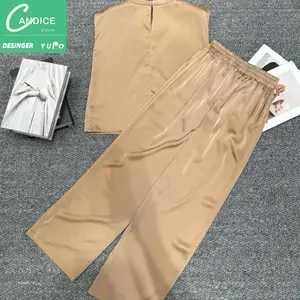 Candice high quality inspired famous brand clothing pants designer 2 piece set for women