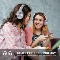 Headphone DJ Nirkabel OneOdio A70 Silver Brown, Waktu Putar 72 Jam, Headphone Studio Monitor Over-Ear Berkabel
