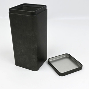 Custom Tall Square Vintage Black <b>Metal</b> Tin <b>Box</b>, Antique Finished Food Grade Tin For Tea Coffee Bean Gift Storage Packing - Product Image 3