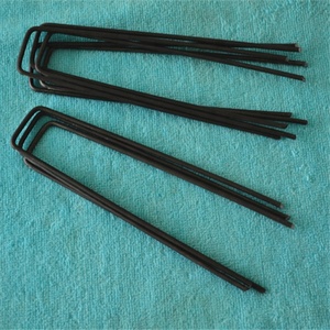 Clavos de césped de acero tipo U fáciles de usar, pasadores de jardín galvanizados de vástago liso, grapas de césped de Instalación rápida - Product Image 4