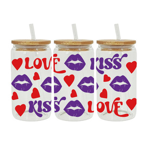 Whispers Love - Envolturas para Vasos de 16 oz con Diseño de Besos, Envolturas para Vasos con Diseño de Confesión de Amor, Pegatinas UV DTF - Product Image 3
