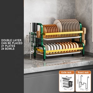 省スペース耐久性のあるステンレス鋼キッチンカウンターボウルカトラリー器具プレートホルダーレストラン皿乾燥ラック - Product Image 4