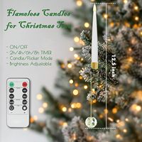 Bougie LED chauffe-plat à piles avec effet de flamme vacillante 3D, décorations de Noël, avec crochets en boule de cristal pour la décoration de la maison et des fêtes