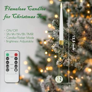 Velas LED con Forma <span class=keywords><strong>de</strong></span> Árbol <span class=keywords><strong>de</strong></span> Navidad 3D, con Llama Parpadeante, Funcionan con Pilas, con Ganchos <span class=keywords><strong>de</strong></span> <span class=keywords><strong>Bola</strong></span> <span class=keywords><strong>de</strong></span> <span class=keywords><strong>Cristal</strong></span> para Decoración <span class=keywords><strong>de</strong></span> Fiestas en el Hogar - Product Image 2