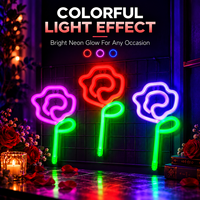 Jouet lumineux LED néon en forme de rose, bâton lumineux coloré en forme de fleur, lumière décorative pour fête, festival, cadeau