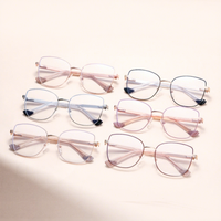 Lunettes de vue unisexes rétro œil de chat en métal, anti-lumière bleue, monture en TR90, verres transparents, avec charnières à ressort