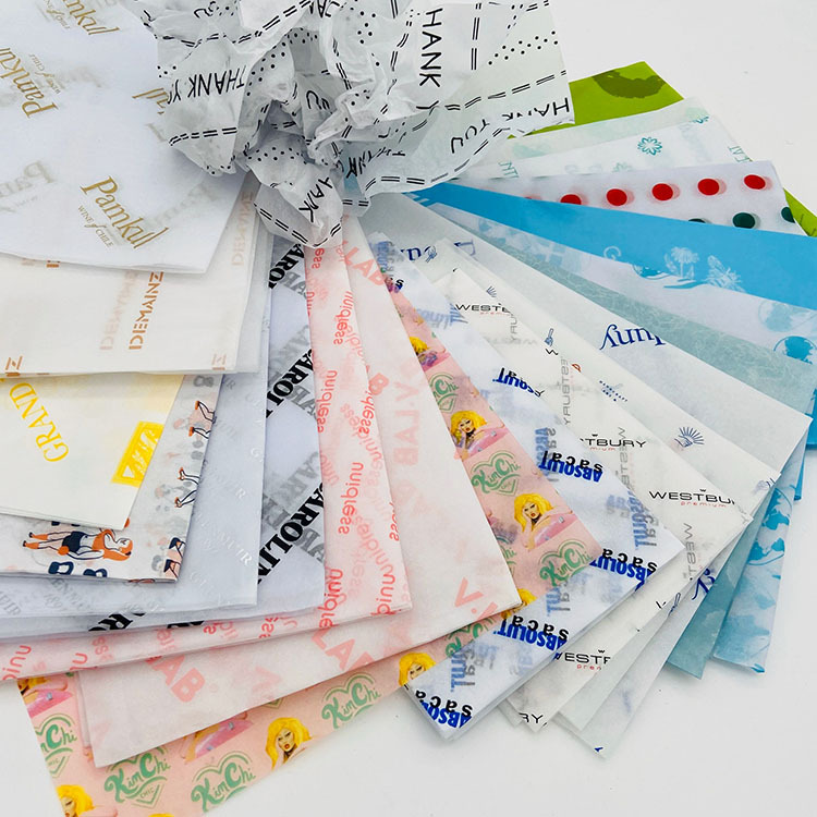 Custom White Transparent Logo Tissue Wrapping
