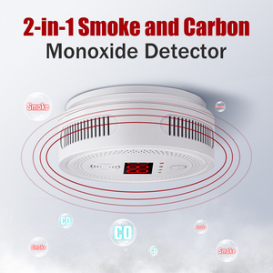 Détecteur de fumée et de <span class=keywords><strong>monoxyde</strong></span> de carbone portable 2-en-1 avec alarme de 85 dB et construction en plastique ABS - Product Image 1