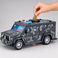Camion blindé militaire camouflage en gros avec compartiment pour pièces et billets, idéal comme cadeau d'anniversaire pour enfants