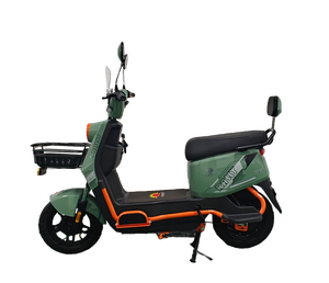 Bicicleta Eléctrica Urbana con Cesta Delantera, Faro, Motor en la Rueda Trasera, Freno de Tambor, Cuadro de Hierro, Plataforma para Pies y Batería - Product Image 2