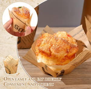 Tulipe Cupcake Liner <span class=keywords><strong>journal</strong></span> imprimé <span class=keywords><strong>papier</strong></span> sulfurisé Muffin Wrapper résistant à la chaleur gâteau cuisson tasse pour les fournitures de fête de mariage - Product Image 4