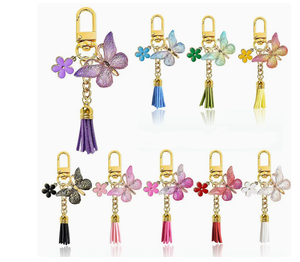 Porte-clés de <span class=keywords><strong>voiture</strong></span> H-6654, pendentif <span class=keywords><strong>papillon</strong></span>, accessoire détachable, mini-breloque - Product Image 1