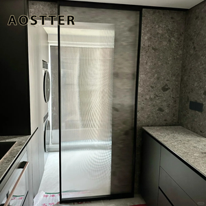 Puerta Corredera Interior AOSTTER Blanca Pura con Vidrio Esmerilado Translúcido y Herrajes Resistentes para Armario de Dormitorio Principal Minimalista - Product Image 2