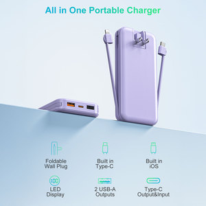 พาวเวอร์แบงค์ 12000mAh 22.5W ชาร์จเร็ว พร้อมปลั๊กและสาย AC สีม่วง - Product Image 2