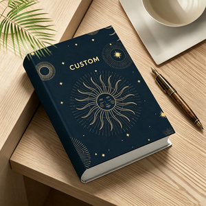 Carnet à couverture rigide personnalisé avec feuille d'or, motif <span class=keywords><strong>Soleil</strong></span> <span class=keywords><strong>Lune</strong></span> Céleste Sombre, Vente en gros, Cadeaux - Product Image 3