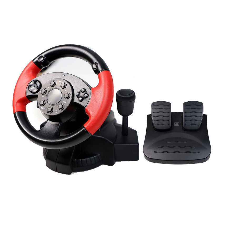 OEM Popular Usb Manual Hand Sport Car Gaming Racing Steering Wheel and Pedals with Gear Shifter for TV PC PS2 PS3 Kit Game