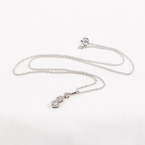 สร้อยคอเหล็กไทเทเนียมพร้อมจี้เพชรทรงกลมสำหรับผู้หญิงสวมใส่ทุกวัน ดีไซน์เรขาคณิต โซ่คล้องไหปลาร้า - Product Image 2