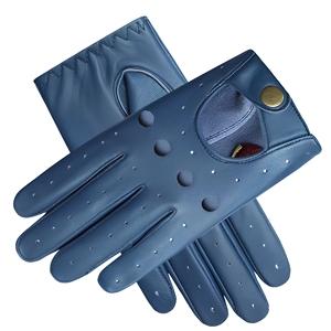 Gants en cuir de mouton bleu, longueur poignet, style uni, non doublés, respirants, pour usage quotidien décontracté, printemps automne - Product Image 5