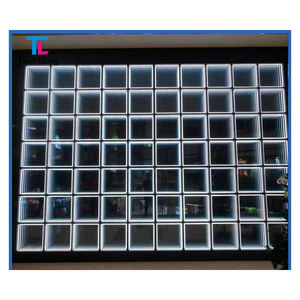 Logo personnalisé Carré Abyss Infinity Miroir Signes LED Art Décoration Murale Nouveau Design Mural Monté Mille Couches Corps en Verre - Product Image 6